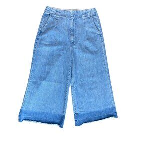 AYR Womens Wide-Leg Cropped Jeans W26 Light Wash 100% Cotton